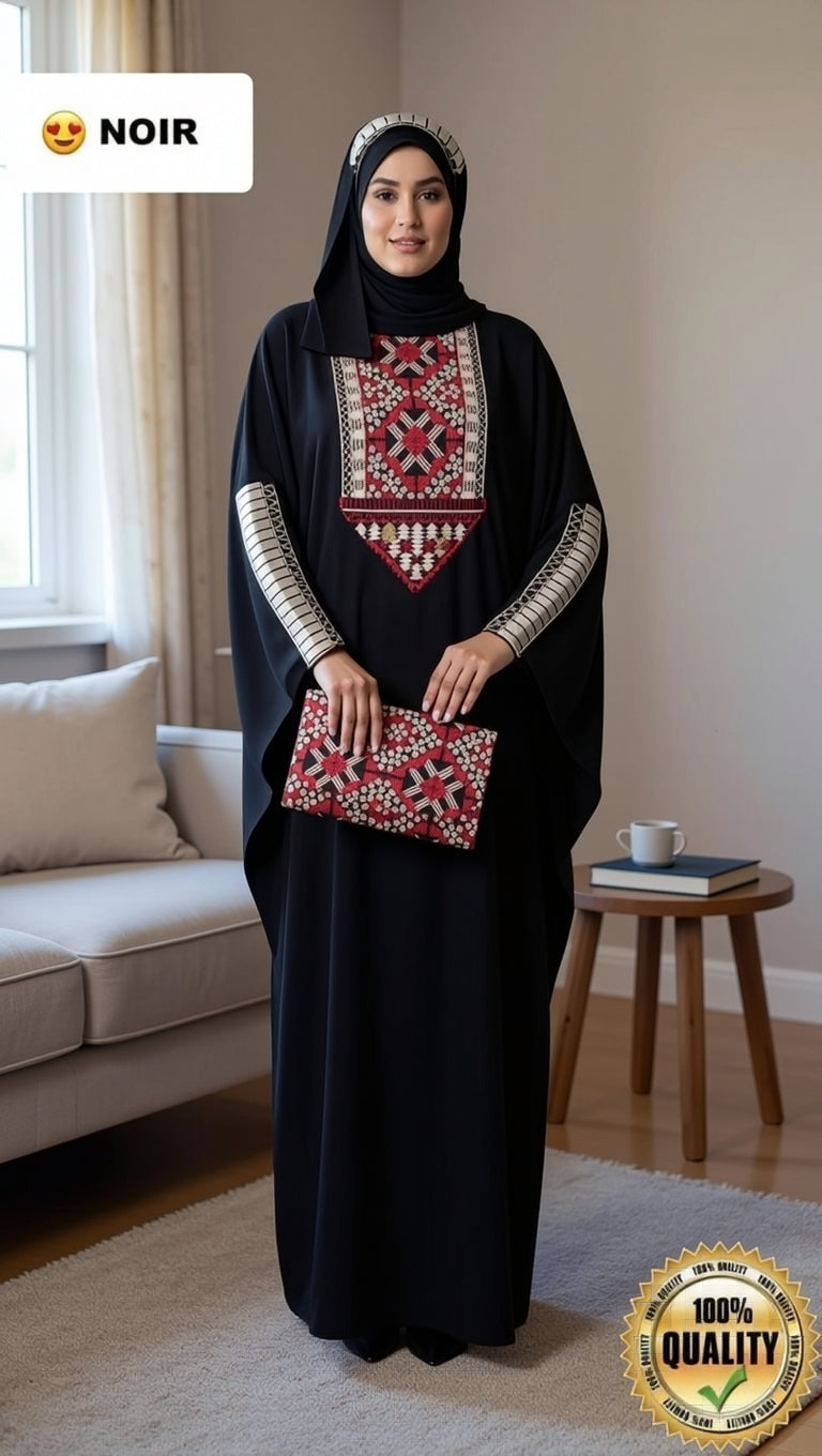 عباية اردنية راقية 3 قطع لإطلالة فخمة ومريحة في كل مناسبة تأتي مع فولار و حقيبة.r5