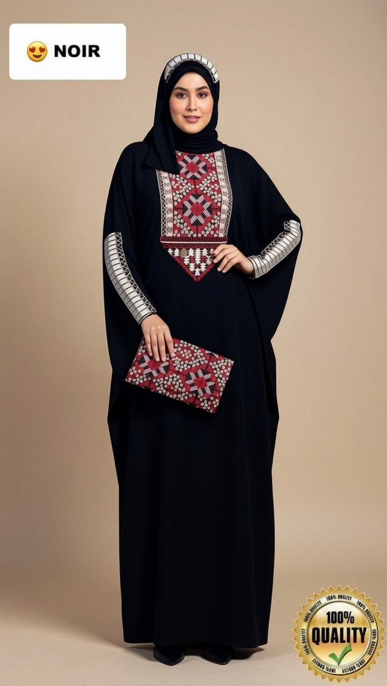 عباية اردنية راقية 3 قطع لإطلالة فخمة ومريحة في كل مناسبة تأتي مع فولار و حقيبة.r5