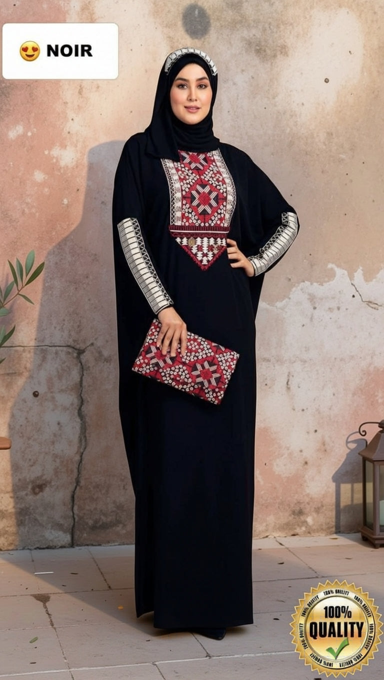 عباية اردنية راقية 3 قطع لإطلالة فخمة ومريحة في كل مناسبة تأتي مع فولار و حقيبة.r5
