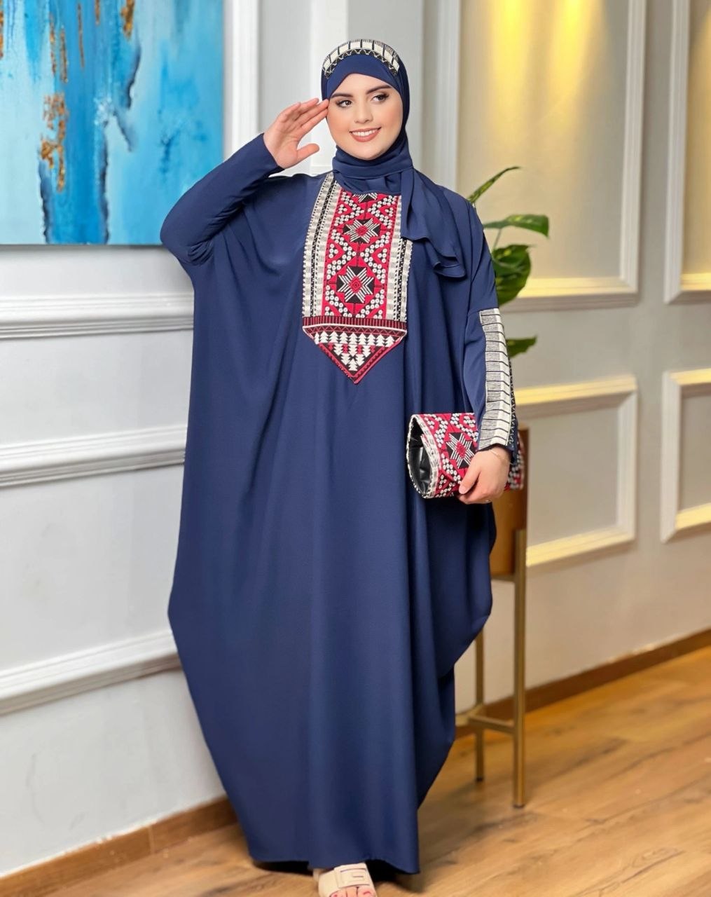 عباية اردنية راقية 3 قطع لإطلالة فخمة ومريحة في كل مناسبة تأتي مع فولار و حقيبة.r5
